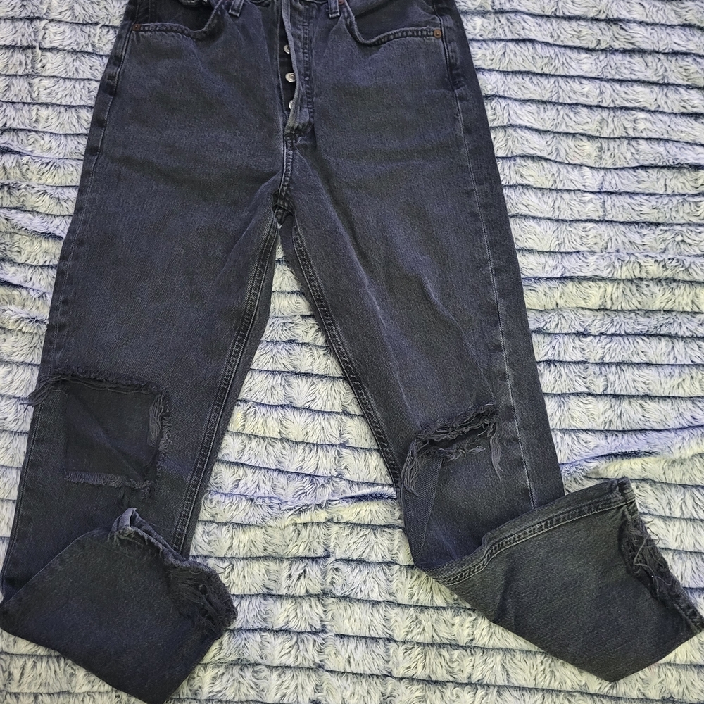 NWOT Agolde Distressed Black Distressed Jeans‎ Size 26